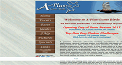 Desktop Screenshot of aplusgamebirds.com