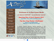 Tablet Screenshot of aplusgamebirds.com